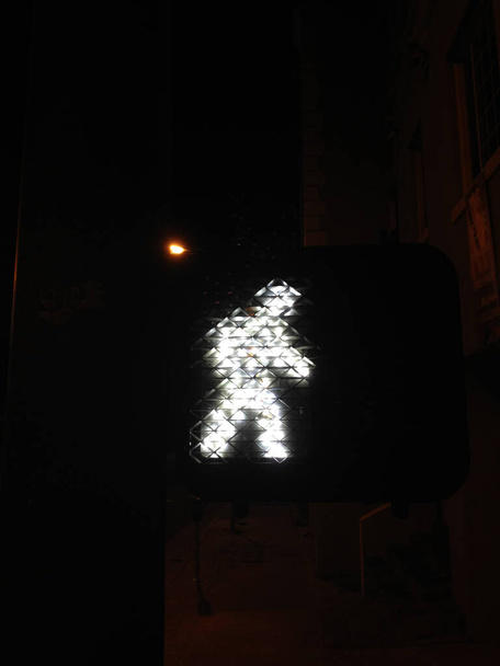 Crosswalk signal light man walking - Photo, Image