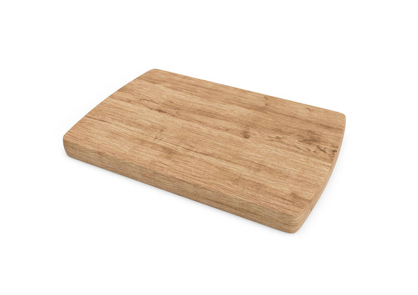 Wood cutting board isolated white background 3D Rendering - Photo, Image