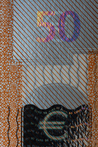 Closeup 50 euro bankovky - Fotografie, Obrázek