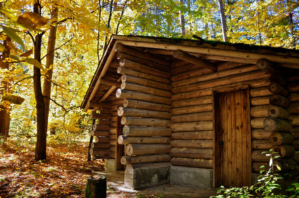 農場の木造ログハウス, Stouffville,オンタリオ州,カナダ. - 写真・画像