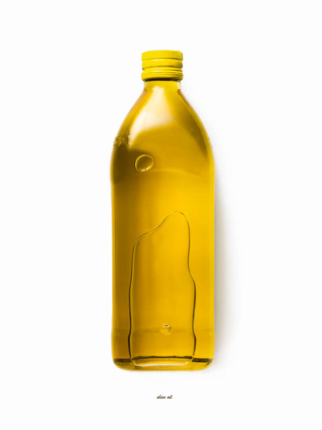 Bottle of olive oil isolated on a white background, copy space - Foto, Imagen