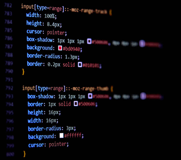 Código de programação de folhas de estilo cascata CSS3 moderno para codificação HTML
 - Foto, Imagem