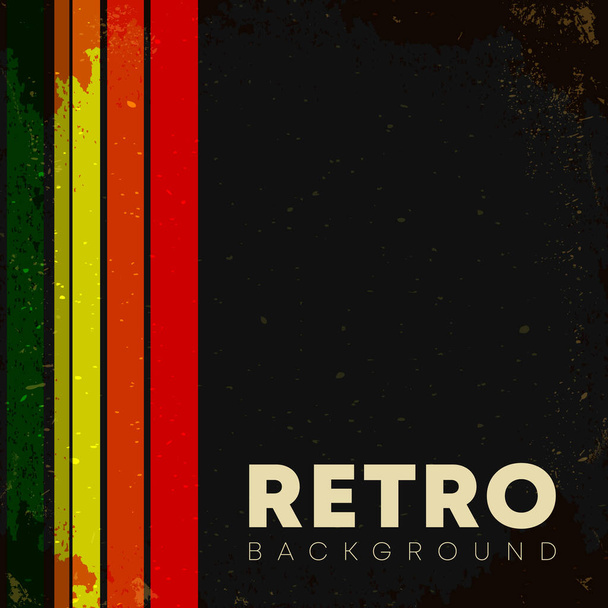 Lineaire achtergrond met retro grunge textuur en vintage gekleurde strepen. Vectorillustratie. - Vector, afbeelding