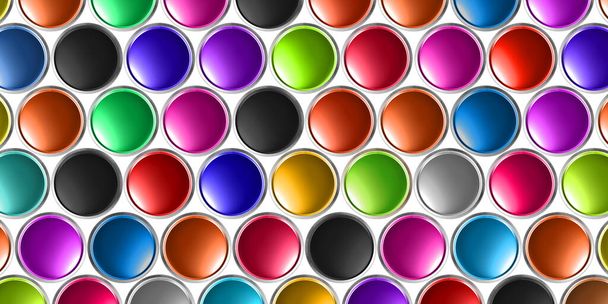3D illustratio background of multicolored oil cans scattered on a white background. - Photo, image