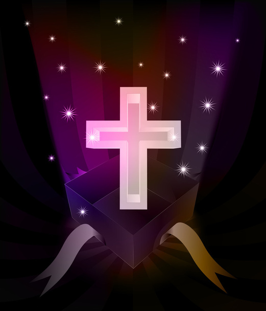 revelación del regalo con la cruz santa en el vector de estrellas brillantes
 - Vector, imagen