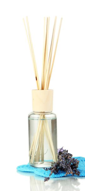 Aromatic sticks for home with smell of lavender isolated on white - Fotó, kép