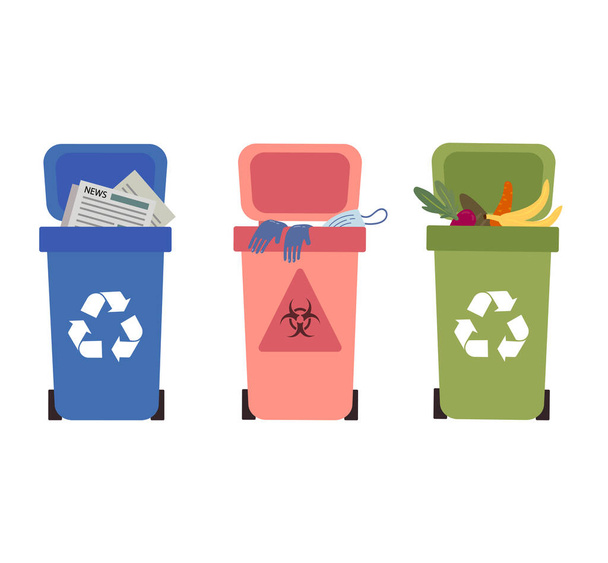 Eliminação adequada de resíduos sem poluir - Vetor, Imagem