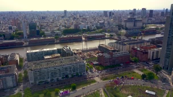Puerto Madero airview Buenos Aires City egy napos és gyönyörű nap - Felvétel, videó