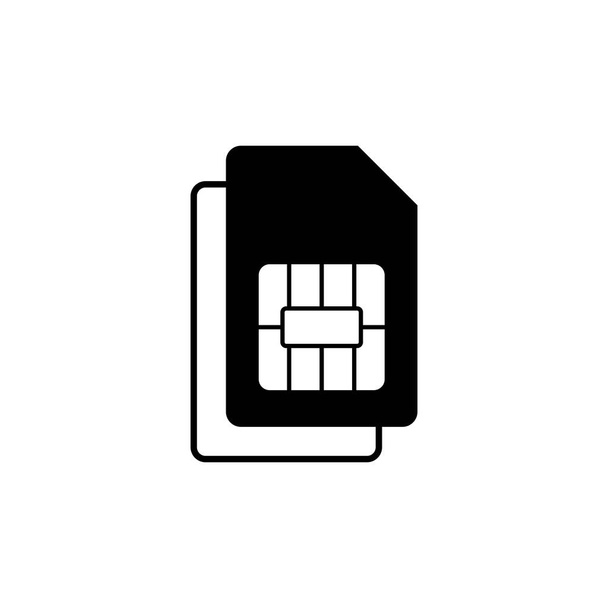 Dual Sim wektor karty izolowany na białym tle. Ikona gniazda mobilnego. Komórka komórkowa karta SIM chip - Wektor, obraz