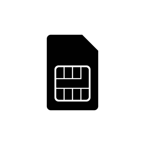 Vetor de ícone de cartão SIM isolado no fundo branco. Ícone de slot móvel. Celular chip de cartão SIM telefone celular
 - Vetor, Imagem