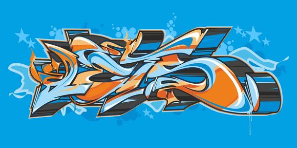 Soyut Kelime Graffiti Biçimli Yazı Tipi Harfleme Vektörü Resimlemesine İzin Veriyor - Vektör, Görsel