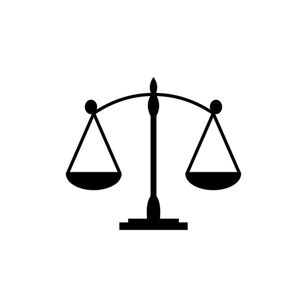 Schalen pictogram geïsoleerd op witte achtergrond. Een icoon van de wet. Schalen vectoricoon. Gerechtvaardigd - Vector, afbeelding