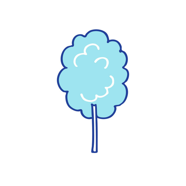algodón caramelo garabato icono, vector de color ilustración
 - Vector, Imagen