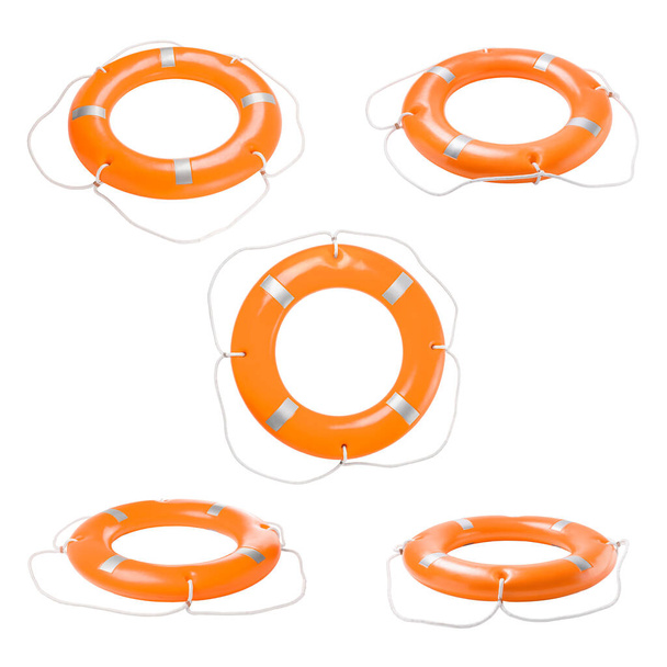 Lifebuoy rings on white background - Foto, Bild