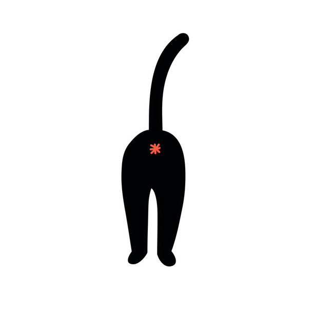 cat booty doodle icon, vector color illustration - Vector, Image