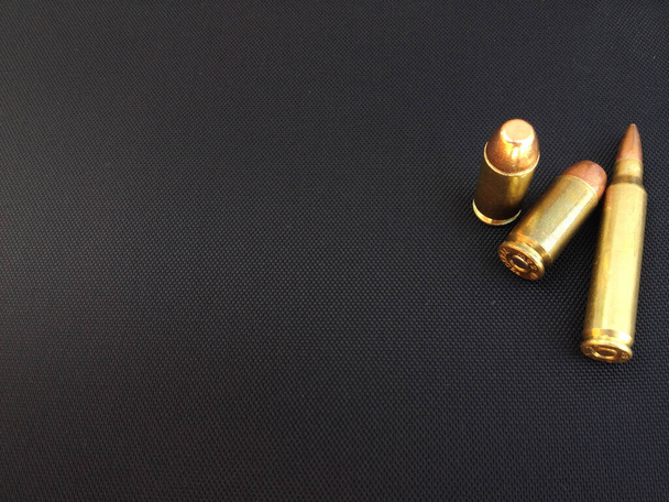 Bullets for rifle handgun pistol firearm closeup - Photo, Image