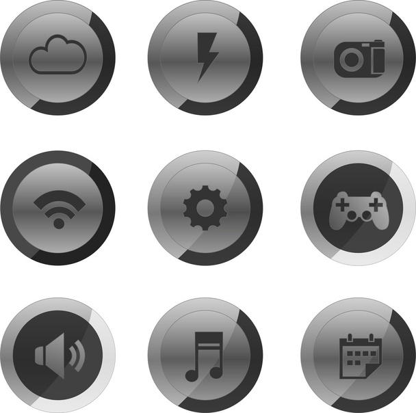 Illustration of mobile icons set - Vector, Image