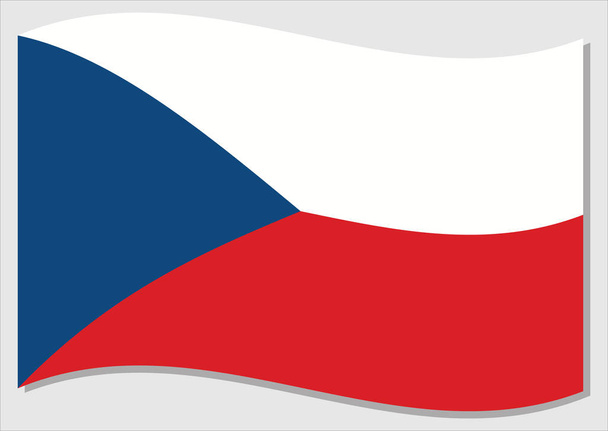 Размахивая флагом Чехии векторная графика. Размахиваю чешским флагом. Волна на ветру флага Чехии является символом свободы и независимости
. - Вектор,изображение