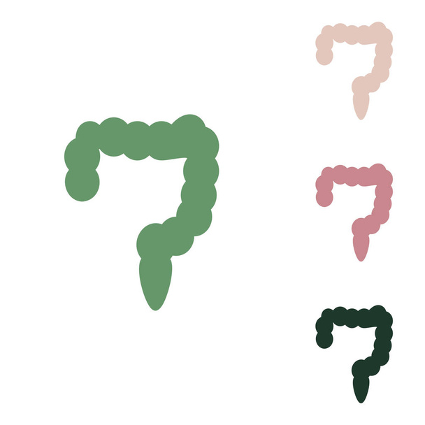 Segno intestinale. Icona verde russo con piccoli verde giungla, puce e sabbia del deserto su sfondo bianco
. - Vettoriali, immagini