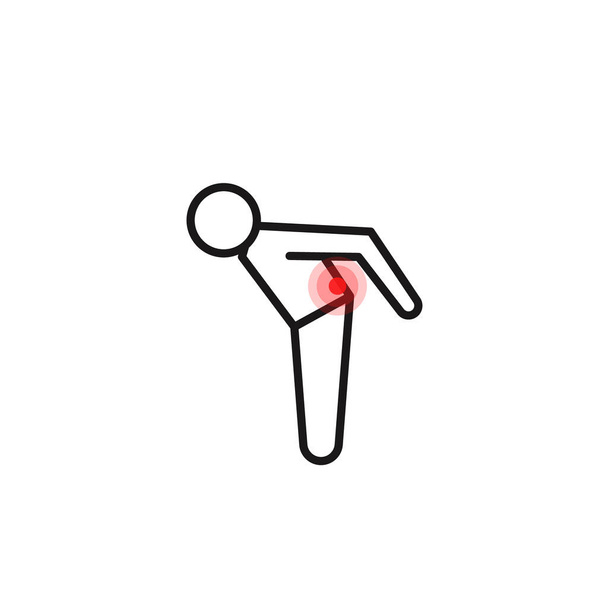 Injury of the back pain icon, medical icon vector illustration - Vector, Image