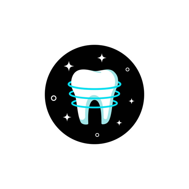 Reinigung und starke weiße Zähne Ikone. Mundgesundheit, Stomatologie-Piktogramm, Medizin-Symbol-Logo auf isoliertem weißem Hintergrund. EPS 10-Vektor. - Vektor, Bild