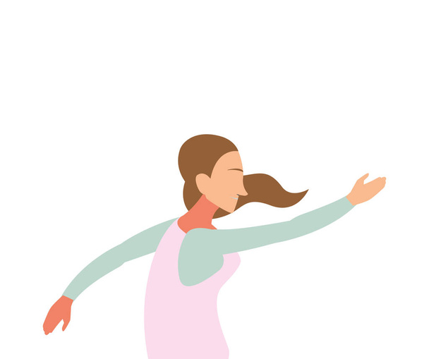 woman doing dance exercises at home - Vector, Image