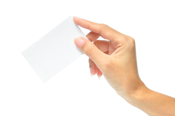 Carta bianca in una mano
 - Foto, immagini