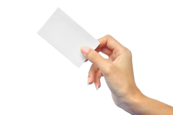 Carte blanche dans une main
 - Photo, image