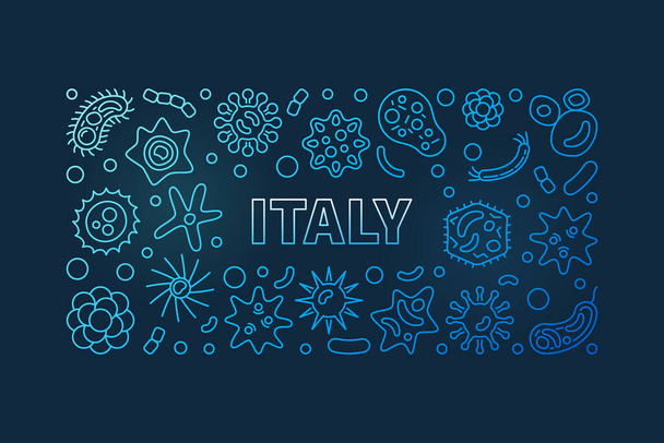 Vector Coronavirus in Italy linear colorful horizontal banner - Вектор,изображение