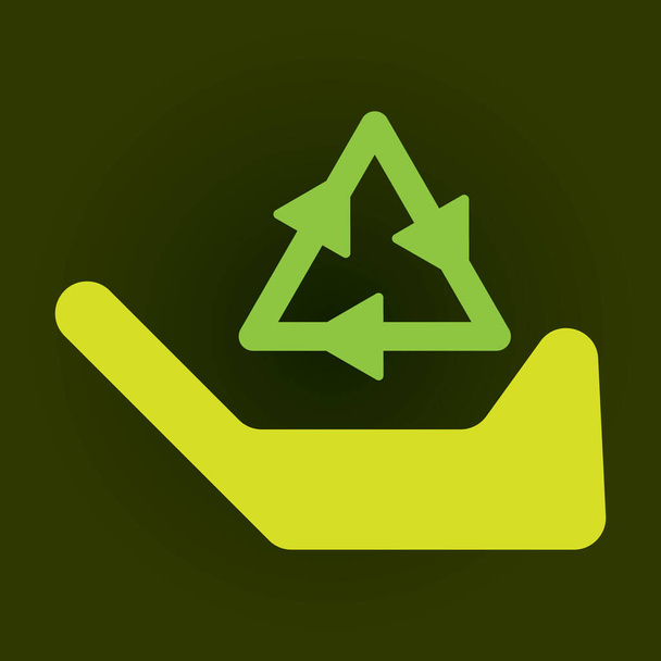 Recycle symbol with hand - Vector, Imagen