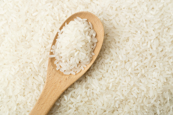 White rice on teaspoon - Photo, Image