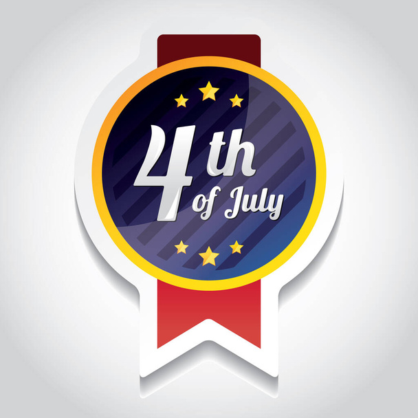 USA independence day badge - Vector, imagen