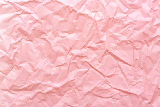 Buruşmuş kağıt dokusu pembe moda soyut arkaplan. - Fotoğraf, Görsel