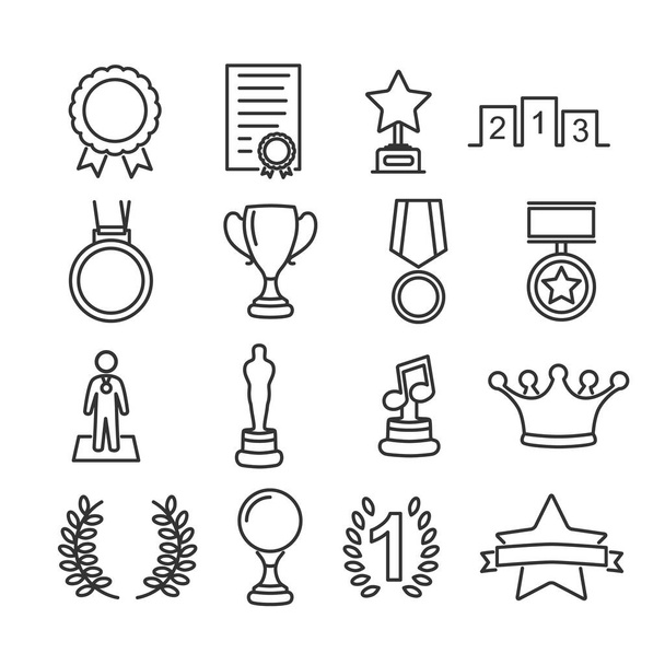 Image vectorielle de l'ensemble des icônes de la ligne de récompense
. - Vecteur, image