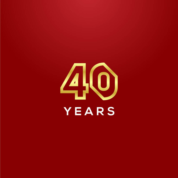 40 років Золотий номер Векторний дизайн
 - Вектор, зображення