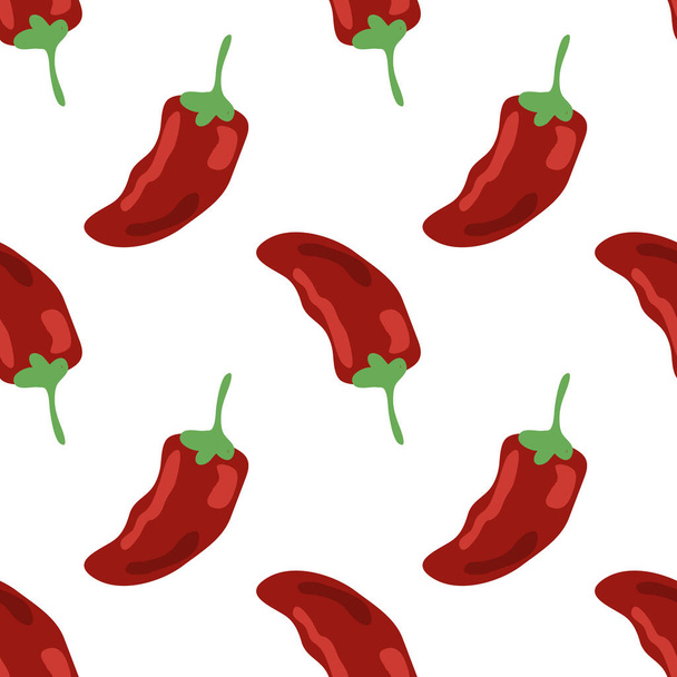 Naadloos patroon met rode paprika - Vector, afbeelding