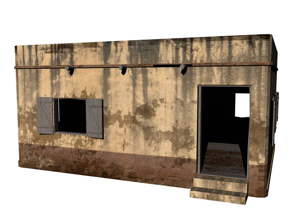 παλιό σαπισμένο barakke στο εργοτάξιο - Φωτογραφία, εικόνα