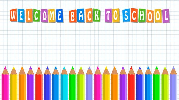 Back to School vector poster with pencil. - Vector, Image