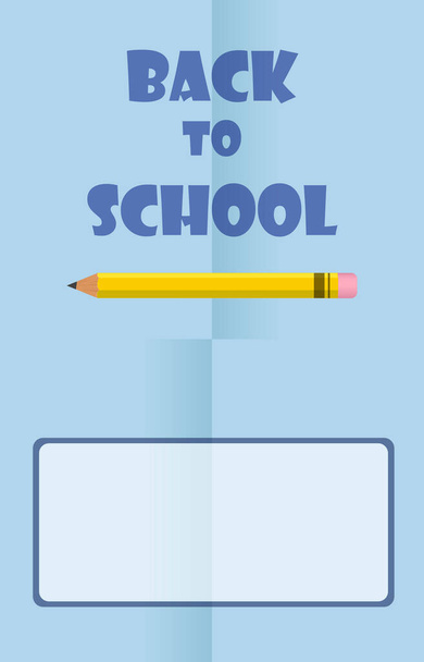 Back to School vector poster with pencil. - Vector, Image