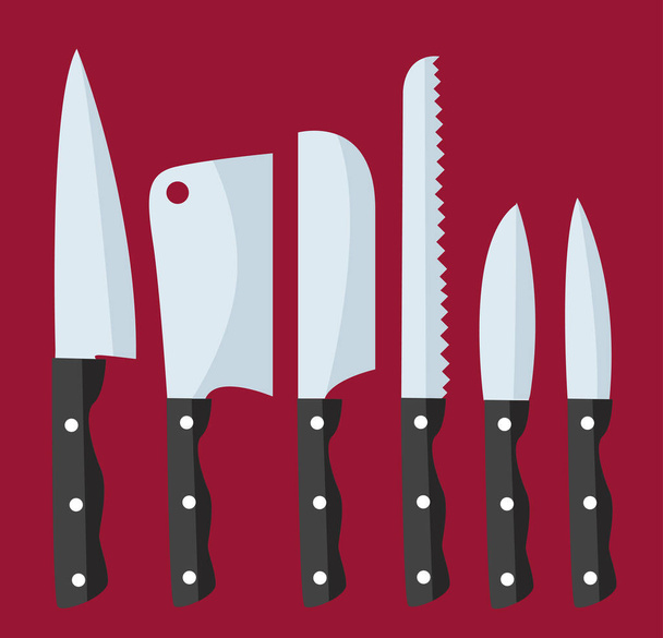 knife thin line icons set - Вектор,изображение