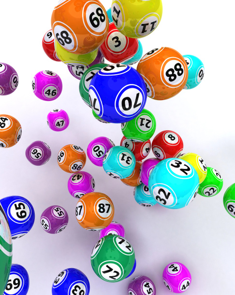 Joukko värillisiä bingopalloja
 - Valokuva, kuva