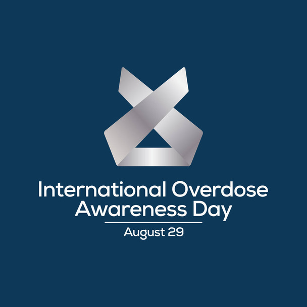 Vektorillustration zum Thema Internationaler Tag des Überdosis-Bewusstseins, der jedes Jahr am 29. August weltweit begangen wird. - Vektor, Bild