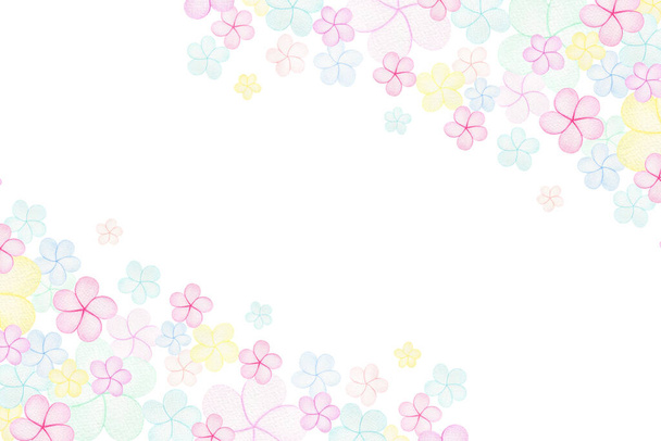 πρόσκληση πρότυπο κόμμα με παστέλ λουλούδια γιασεμί, χαριτωμένο και απλό υδατογραφία floral σχεδιασμό, παστέλ floral πλαίσιο - Φωτογραφία, εικόνα