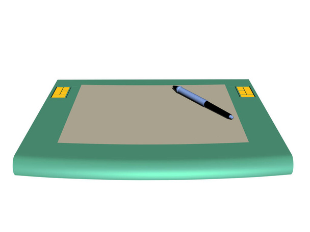 Tabletka komputerowa ze wstrzykiwaczem do rysowania - Zdjęcie, obraz