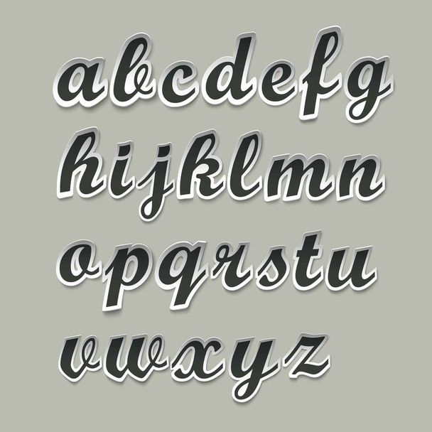 alphabet made of paper on white background  - Vektor, Bild