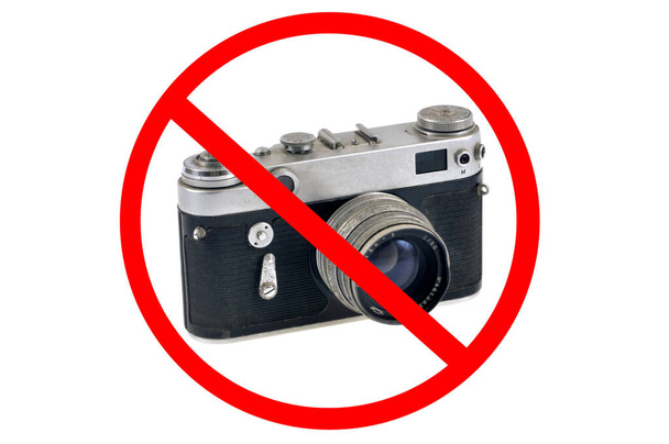 Panneau indiquant l'interdiction de prendre des photos
  - Photo, image