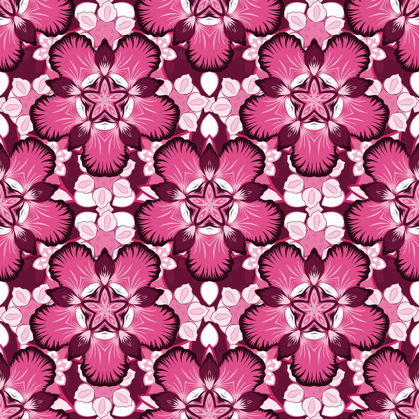 Black, pink and magenta texture. Vector seamless pattern with abstract motley ornament. - Vector, Image