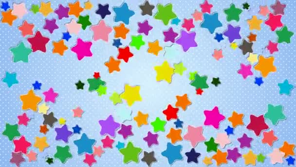 estrellas coloridas cayendo de dos lados de la pantalla
 - Metraje, vídeo