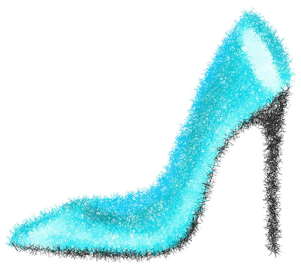 Elegant blue needle shoe  - Photo, Image
