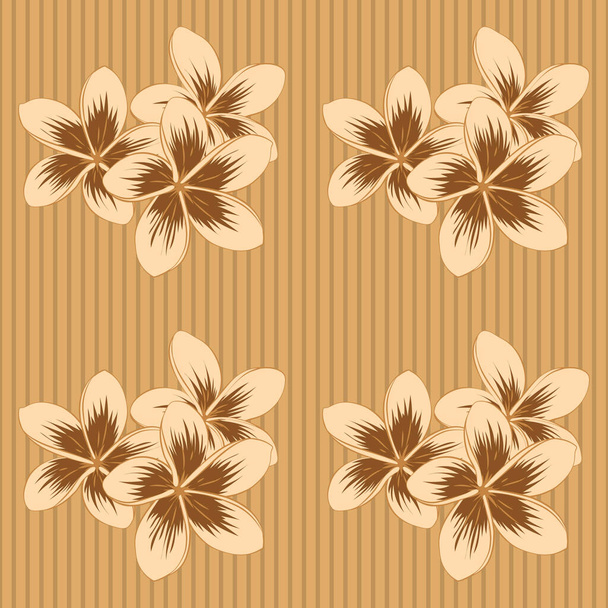 Oriental or arabic, russia art background. Seamless template for card or banner. Stock vector abstract hand draw pattern with flowers in brown, orange and beige colors. - Vektor, Bild